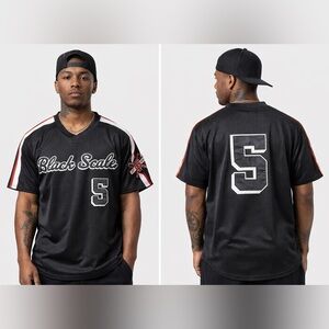 Black Scale men’s baseball Jersey mesh size XL Black #5 Streetwear athletic